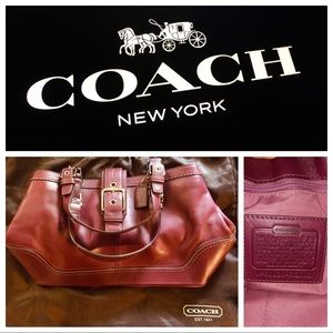 Coach Leather Hampton Legacy - Burgundy/Dark Red